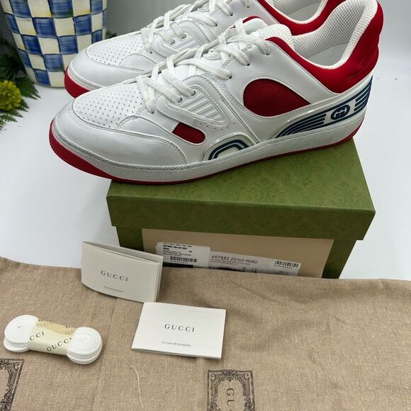 Men’s Gucci demetra leather basket sneakers size 13 made in Italy - Picture 6 of 9